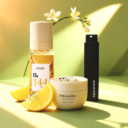 n,144 Brightside Body Butter, Body & Hair Mist, + Travel Spray Eau De Parfum Bundle