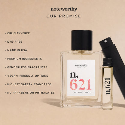Noteworthy n,621 Eau De Parfum | Solstice Spritz | Raspberry, Melon Water, and Vanilla Fragrance